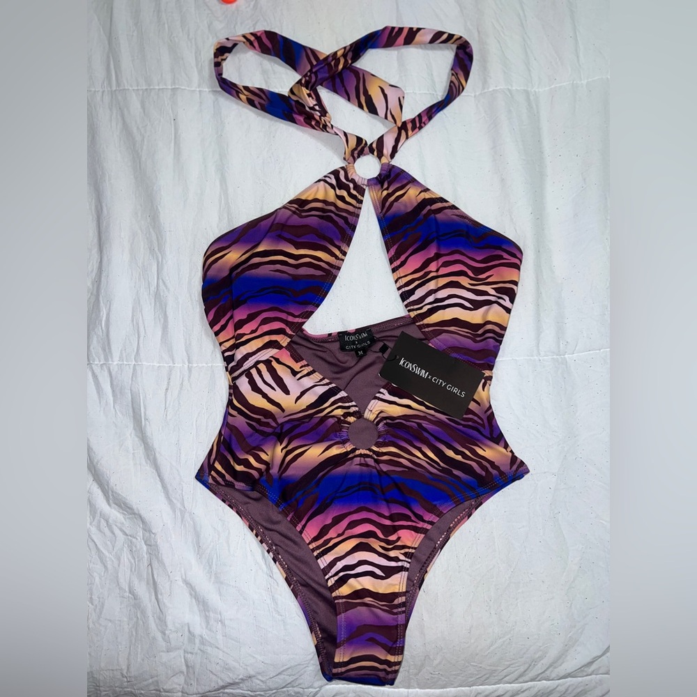 Drive Me Wild Monokini- Ombré Zebra Print-M